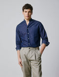 Chemise Carl en denim bleu marine