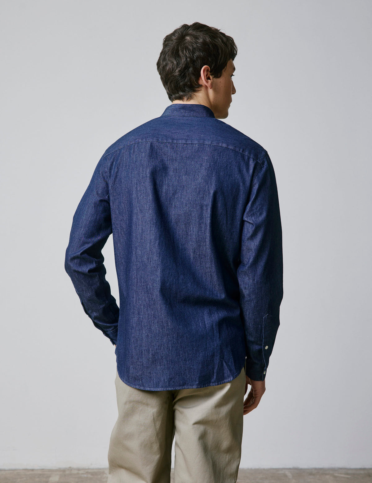 Chemise Carl en denim bleu marine