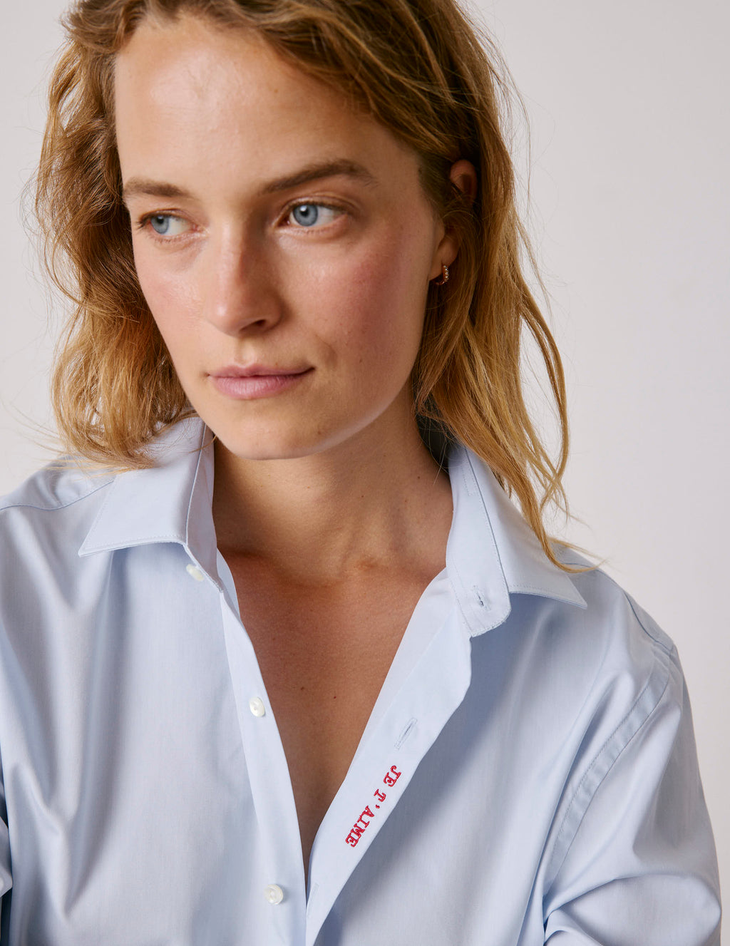 Chemise mixte  Je t'aime  bleue - View 2