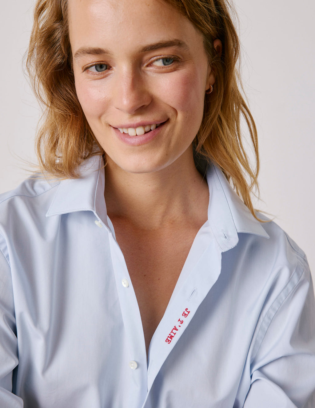 Chemise mixte  Je t'aime  bleue