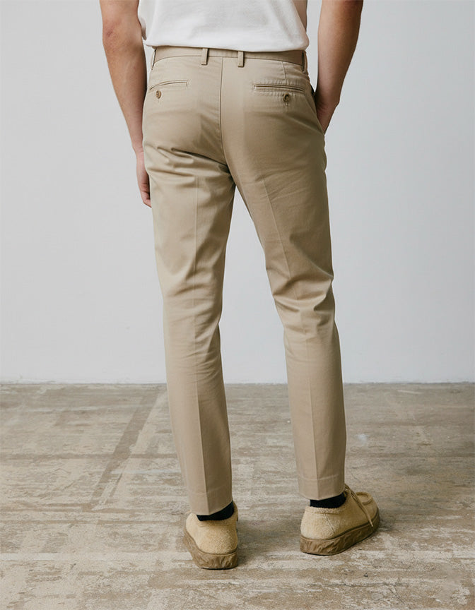 Chino Geofrey en twill de coton beige - View 2
