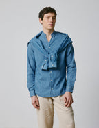 Chemise Carl en denim bleu