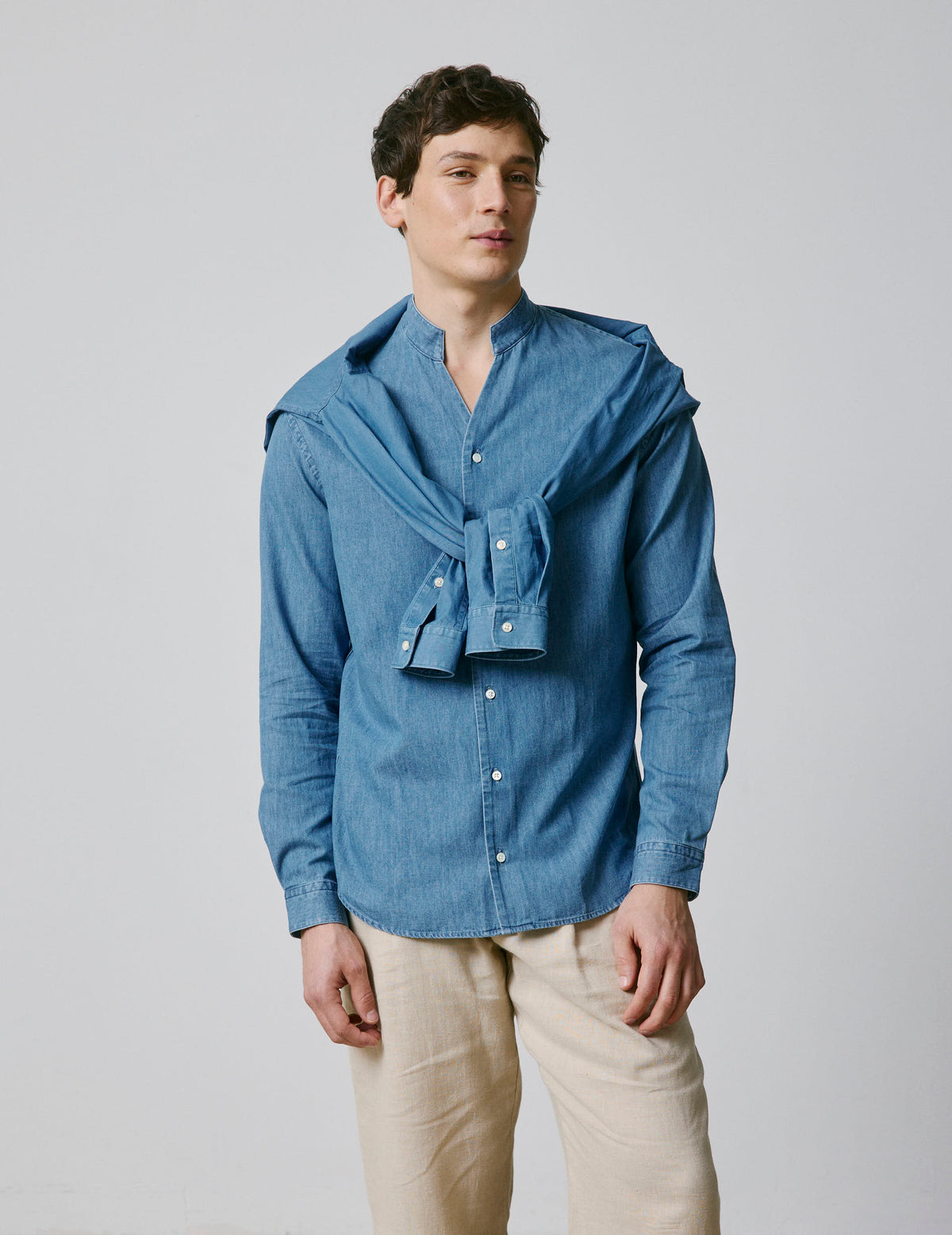 Chemise Carl en denim bleu
