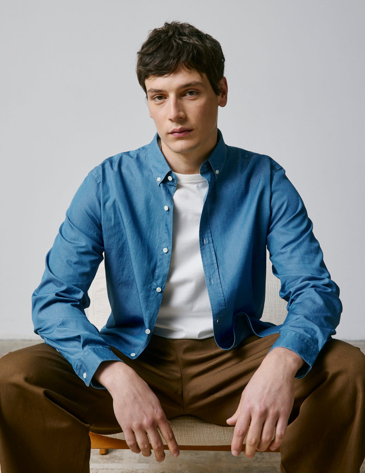 Chemise Semi-ajustée bleue