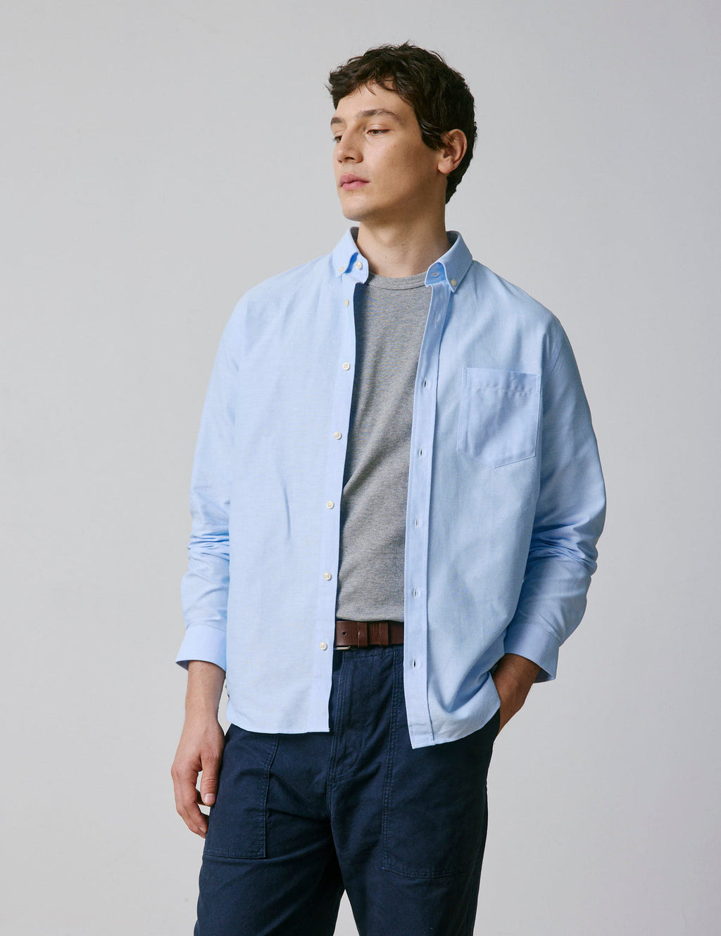 Chemise Semi-ajustée bleue
