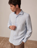 Chemise Aristote en lin bleu clair