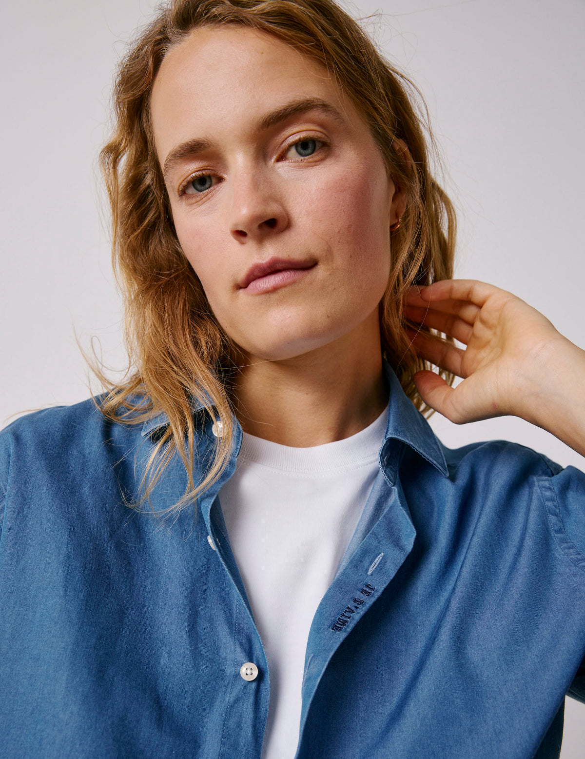 Chemise mixte  Je t'aime  en denim