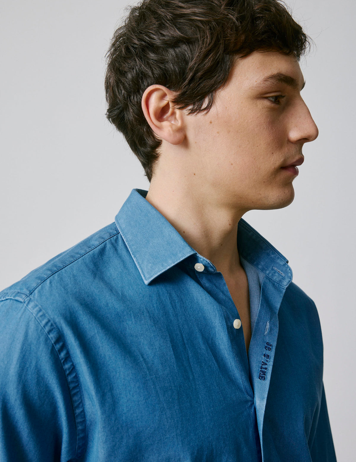 Chemise mixte  Je t'aime  en denim - View 2