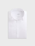 Chemise Ajustée à plastron gorge cachée blanche