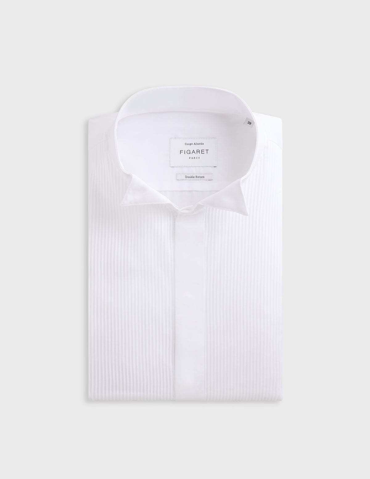 Chemise Ajustée à plastron gorge cachée blanche