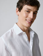Chemise mixte  Je t'aime  en lin blanc