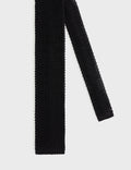 Cravate en maille de soie noire