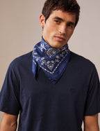 Bandana en twill de soie marine