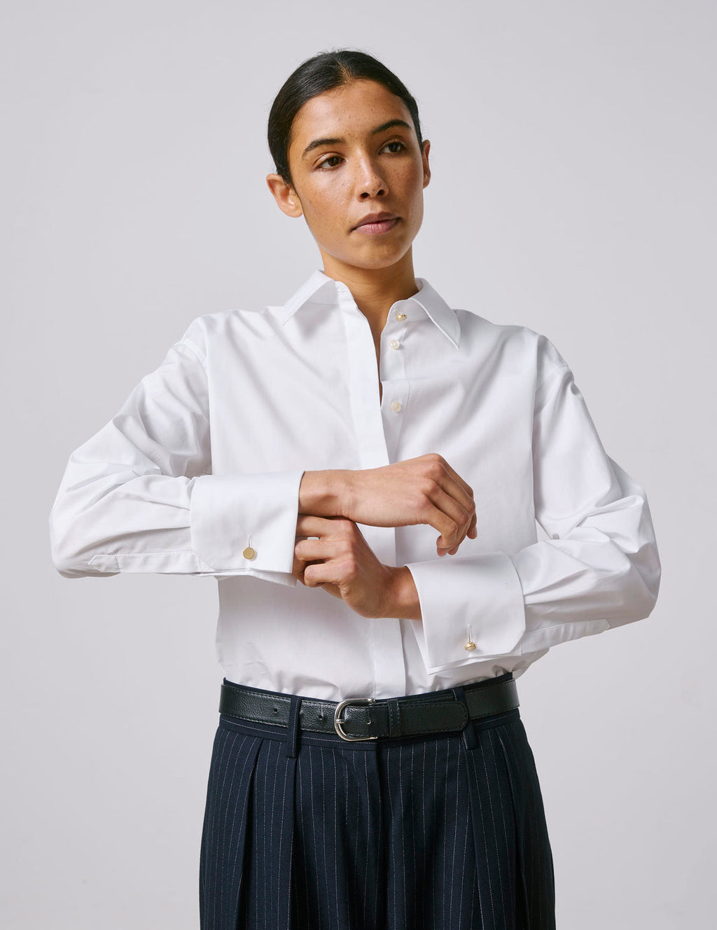 Chemise Hillie gorge cachée blanche