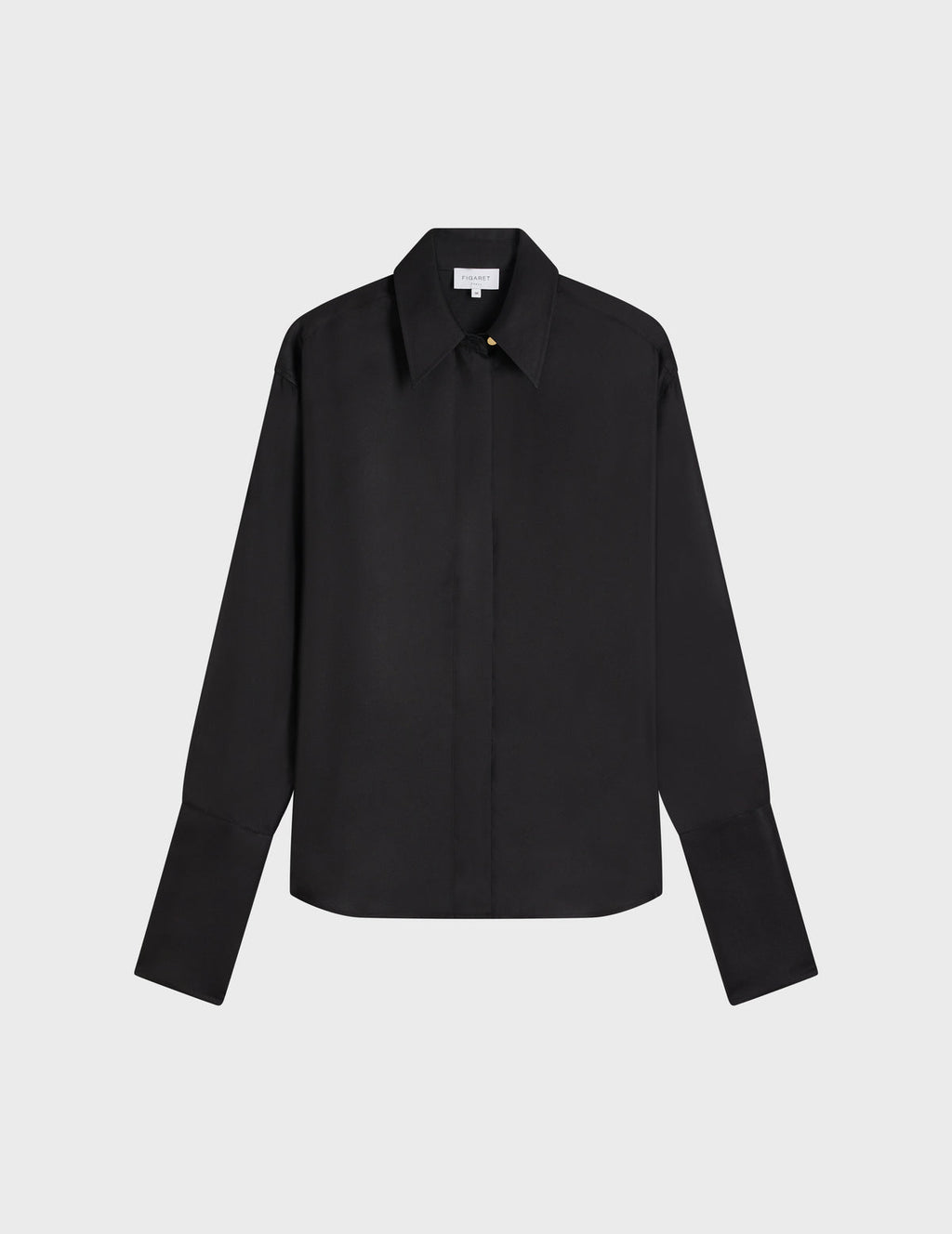Chemise Irisa gorge cachée en soie noire