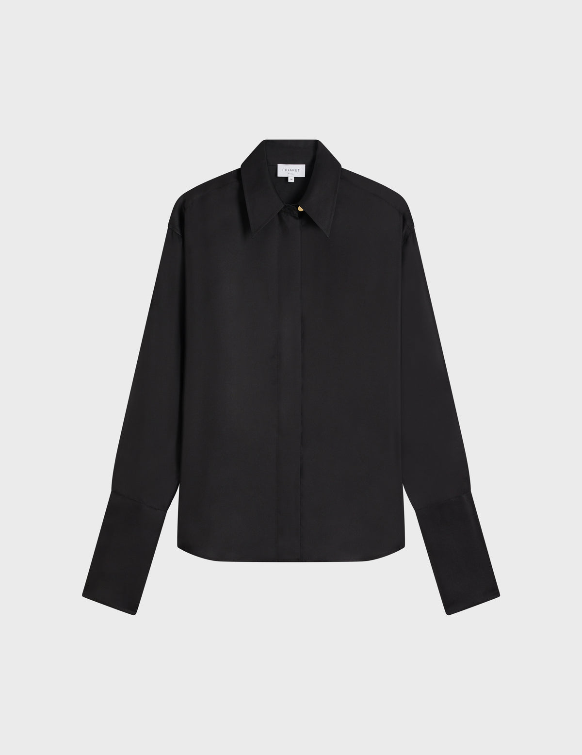 Chemise Irisa gorge cachée en soie noire