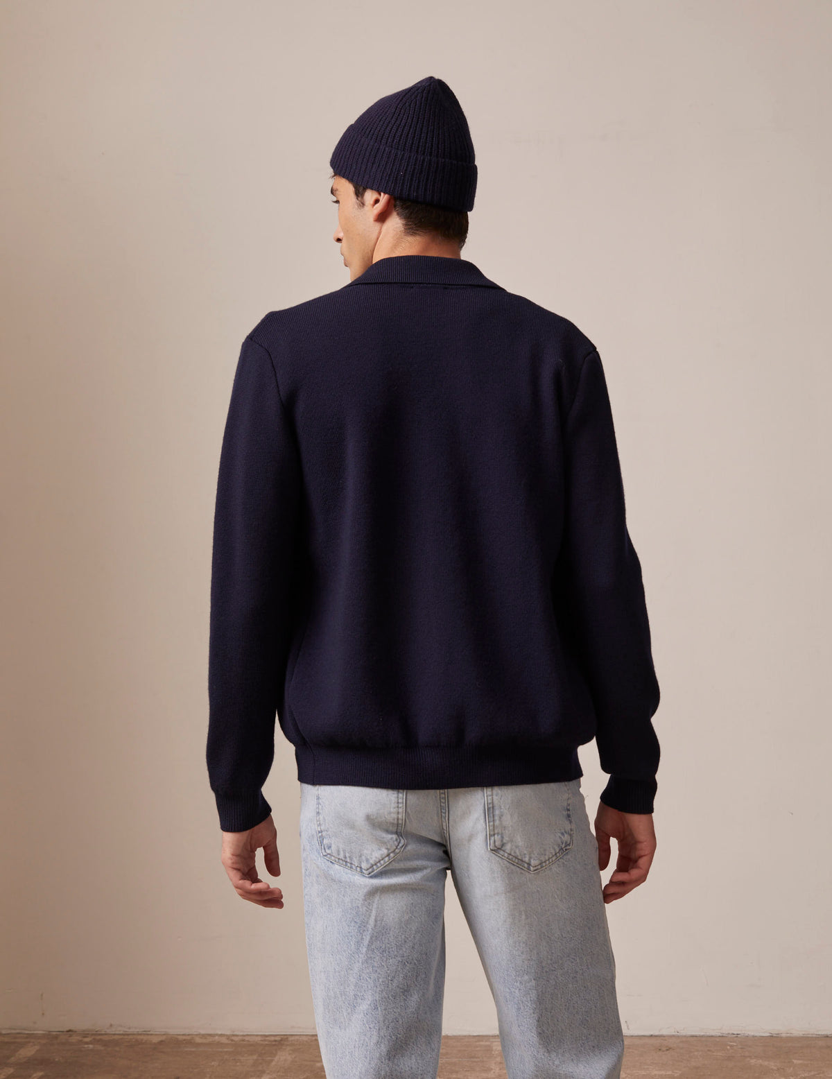 Cardigan Faust en laine mérinos marine