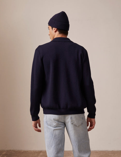 Cardigan Faust en laine mérinos marine