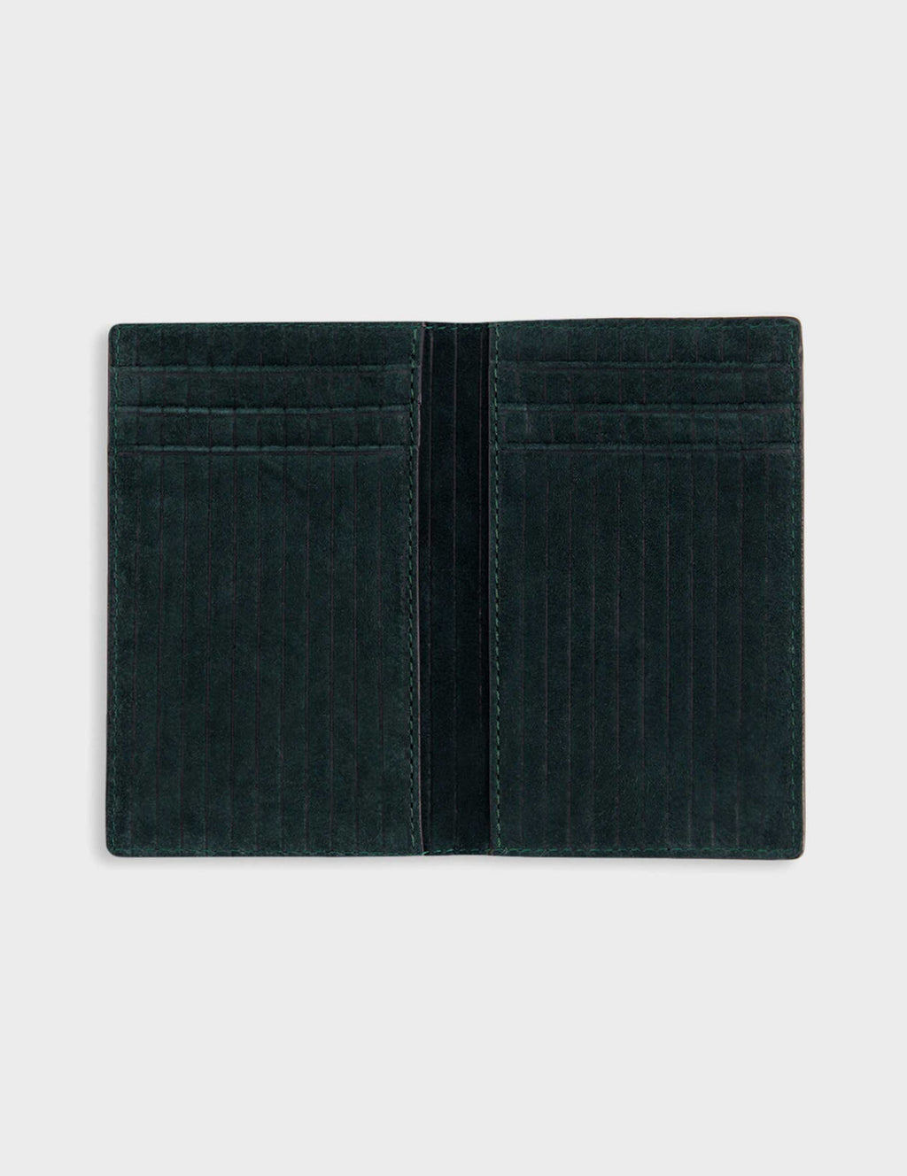 Porte-cartes à rabat en cuir et suède noir