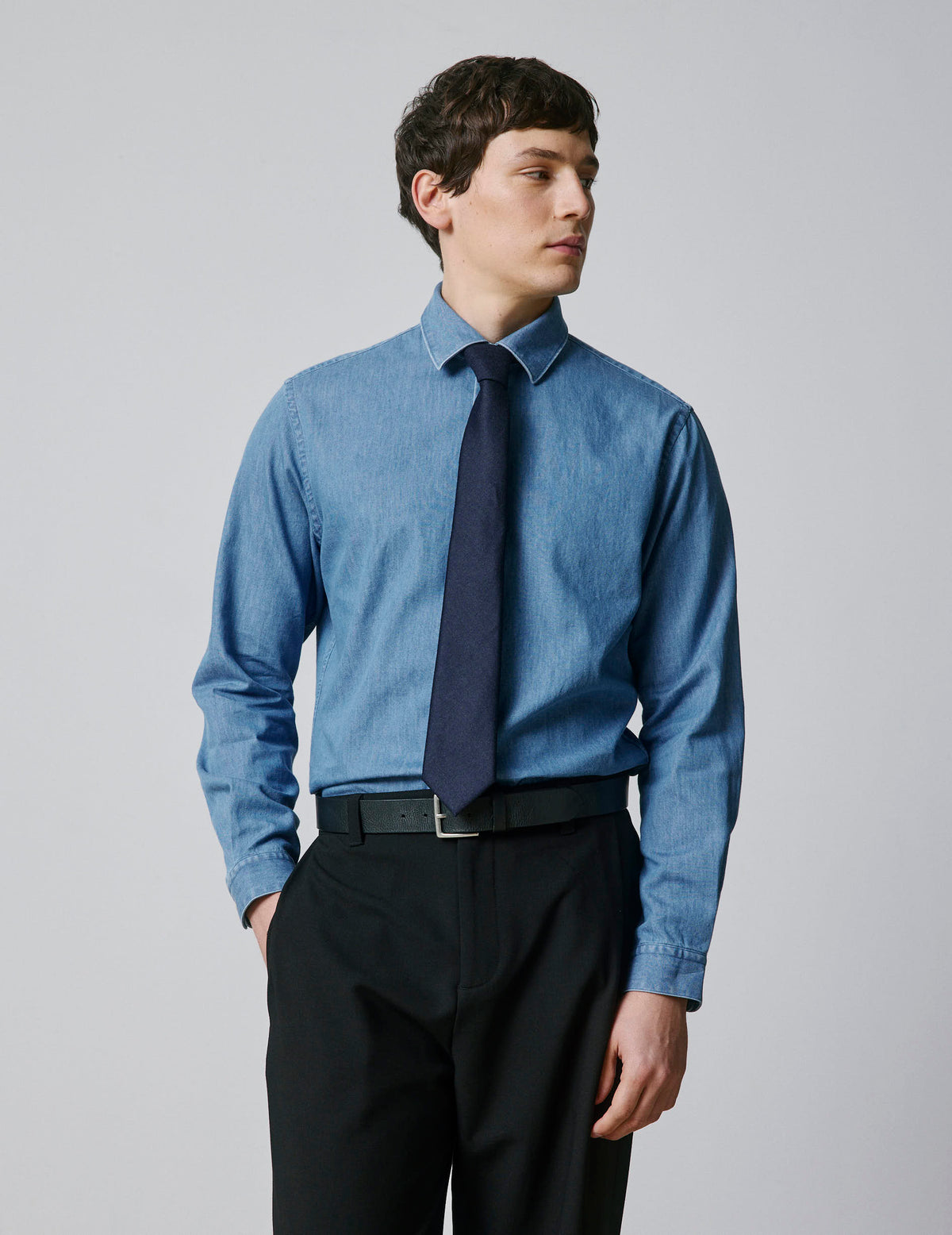 Chemise Auguste en denim bleu - View 2