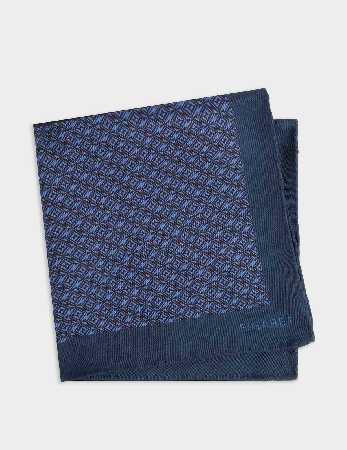 Pochette en twill de soie à motifs marine