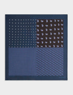 Pochette en twill de soie à motifs marine