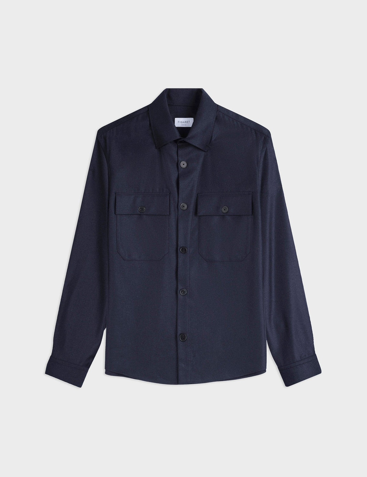 Surchemise Maxime en laine vierge marine