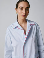 Pyjama Louise en popeline bleue brodé  Je t'aime 