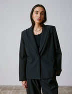 Veste de costume Nora en laine vierge noire