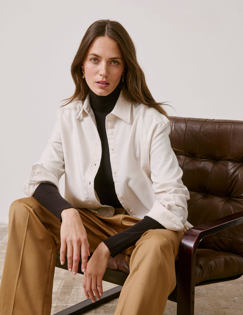 Chemise Ambre en flanelle écrue