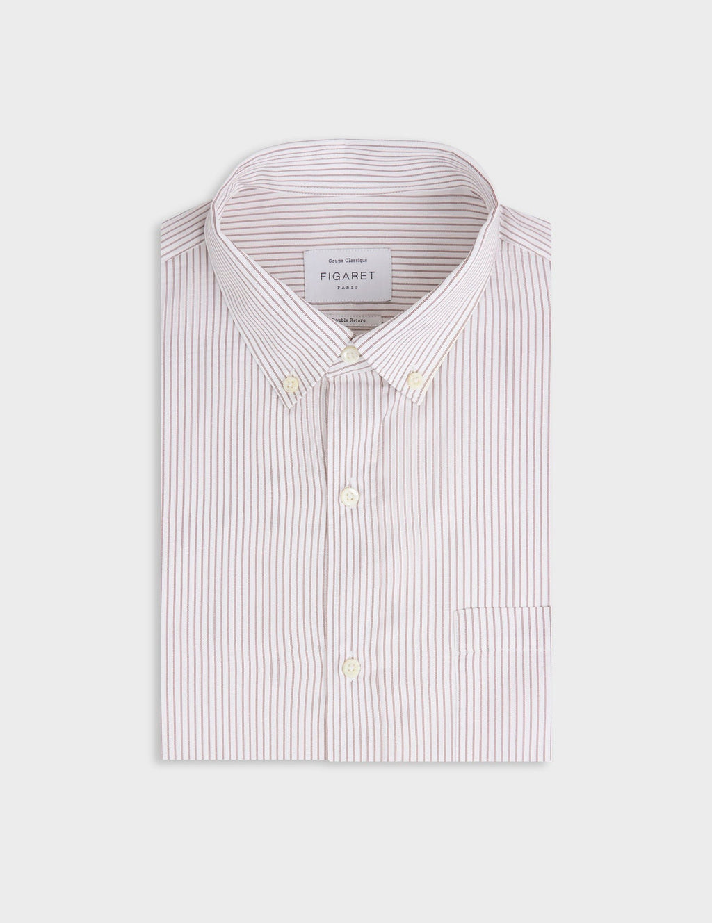 Chemise classique rayée marron