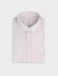 Chemise classique rayée marron
