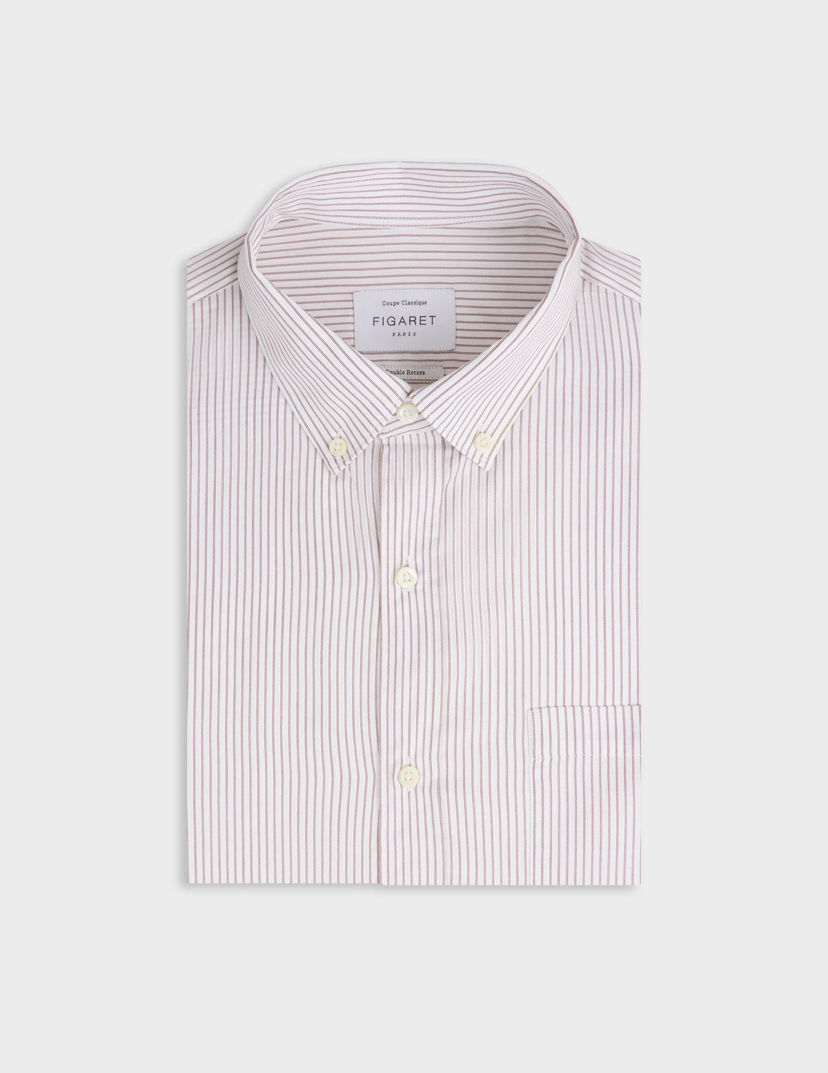 Chemise classique rayée marron