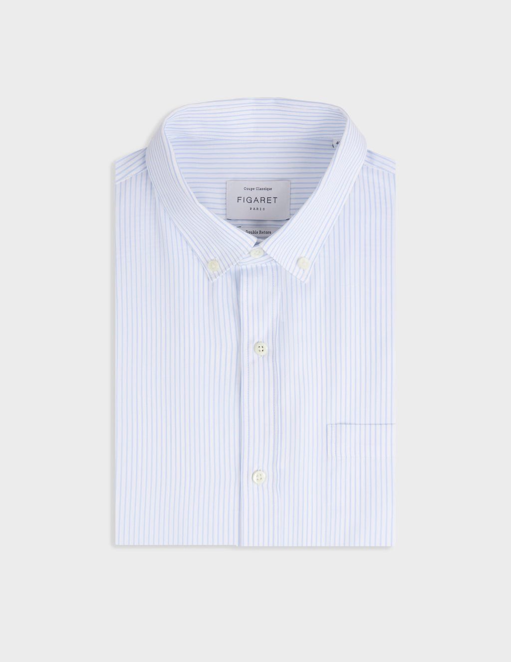 Chemise classique rayée bleu clair