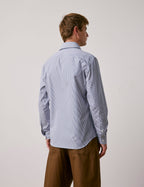 Chemise semi-ajustée rayée bleue