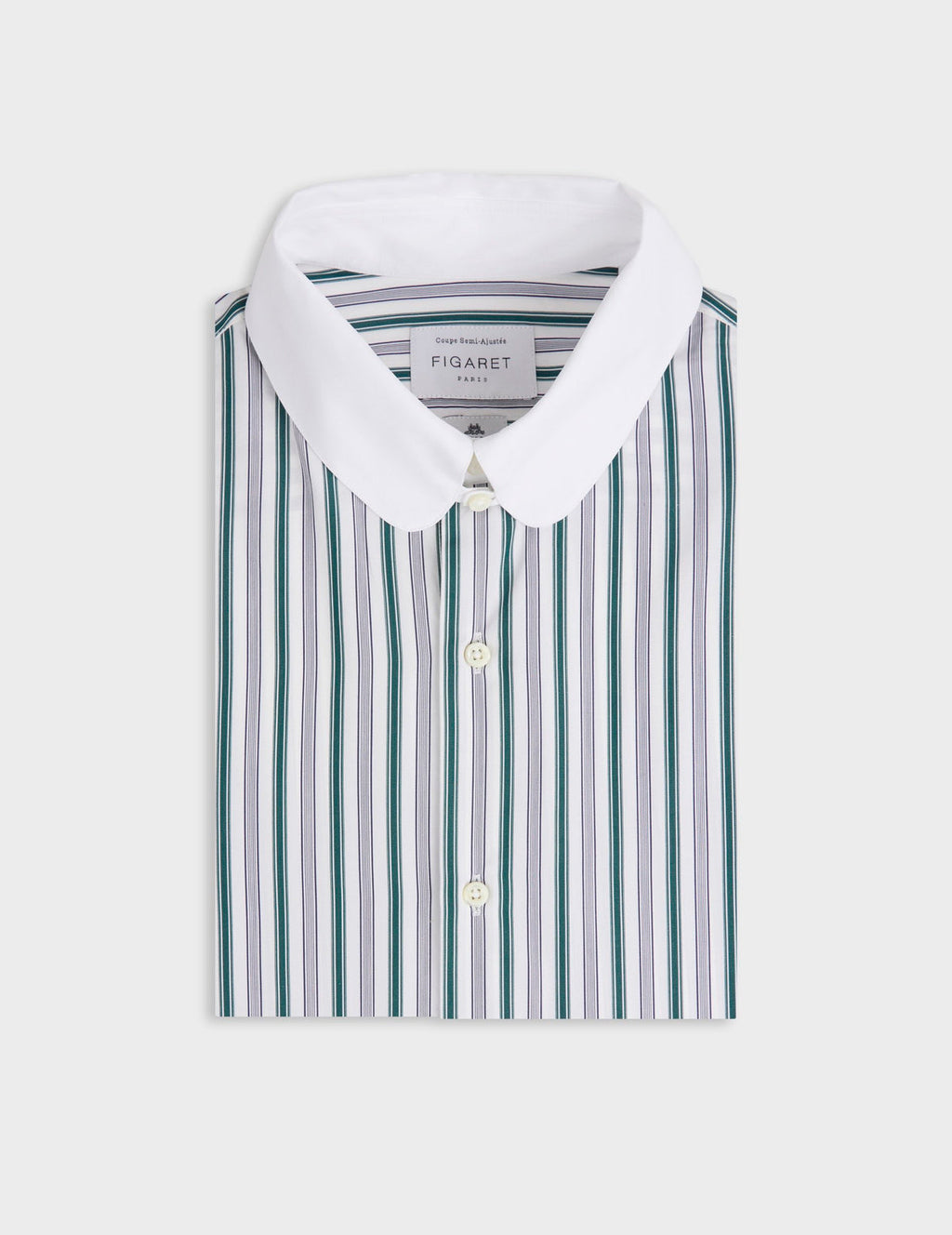 Chemise semi-ajustée rayée verte