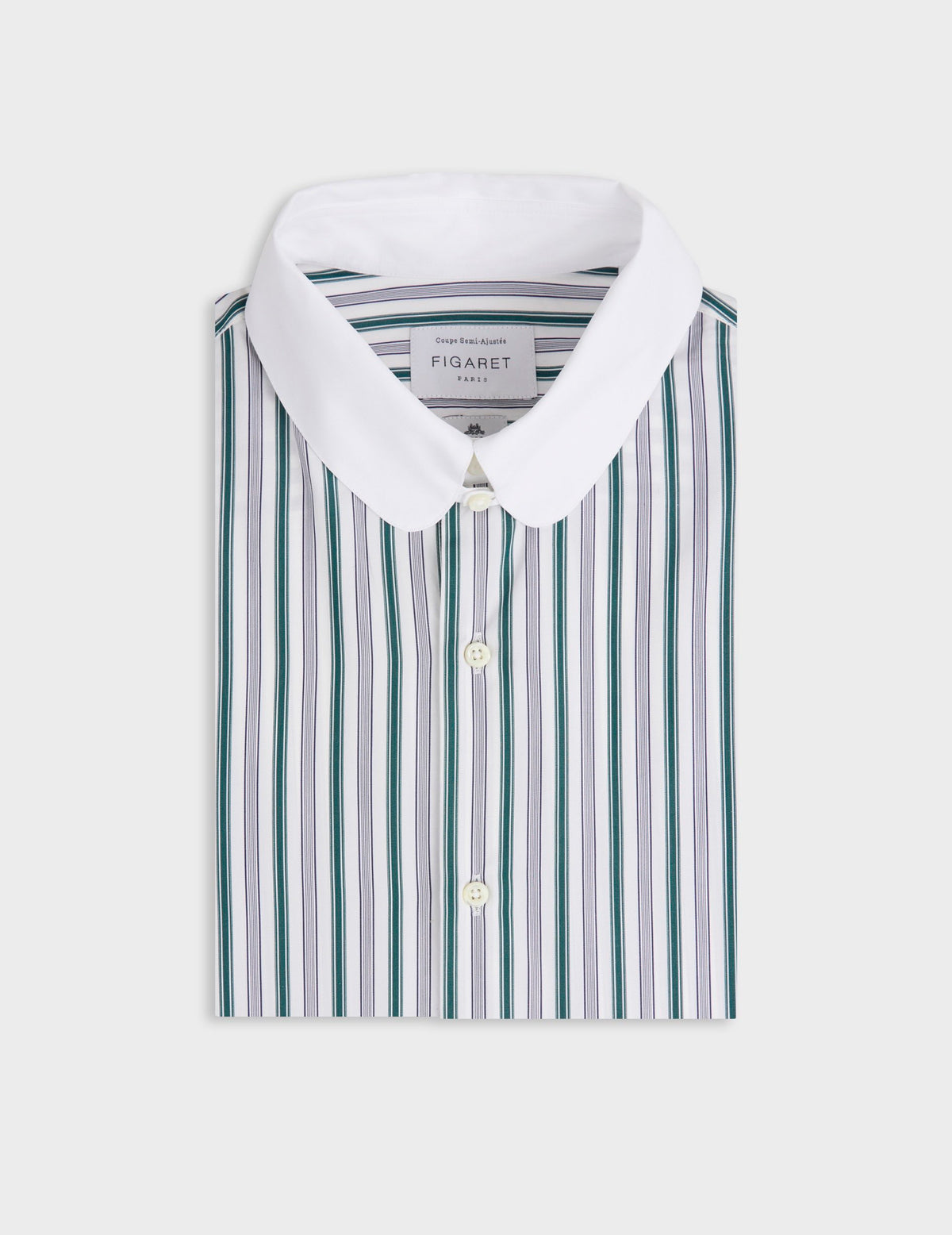 Chemise semi-ajustée rayée verte