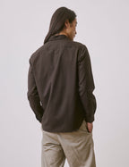 Chemise Aristote en laine vierge marron