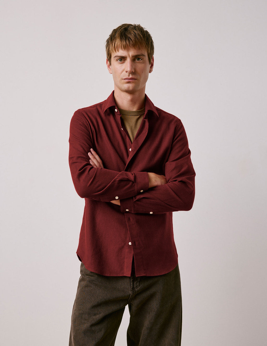 Chemise Auguste en flanelle bordeaux
