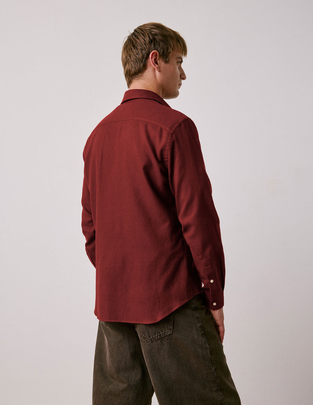 Chemise Auguste en flanelle bordeaux