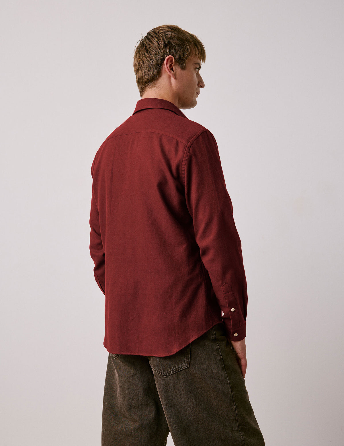 Chemise Auguste en flanelle bordeaux