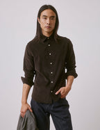 Chemise Auguste en velours marron