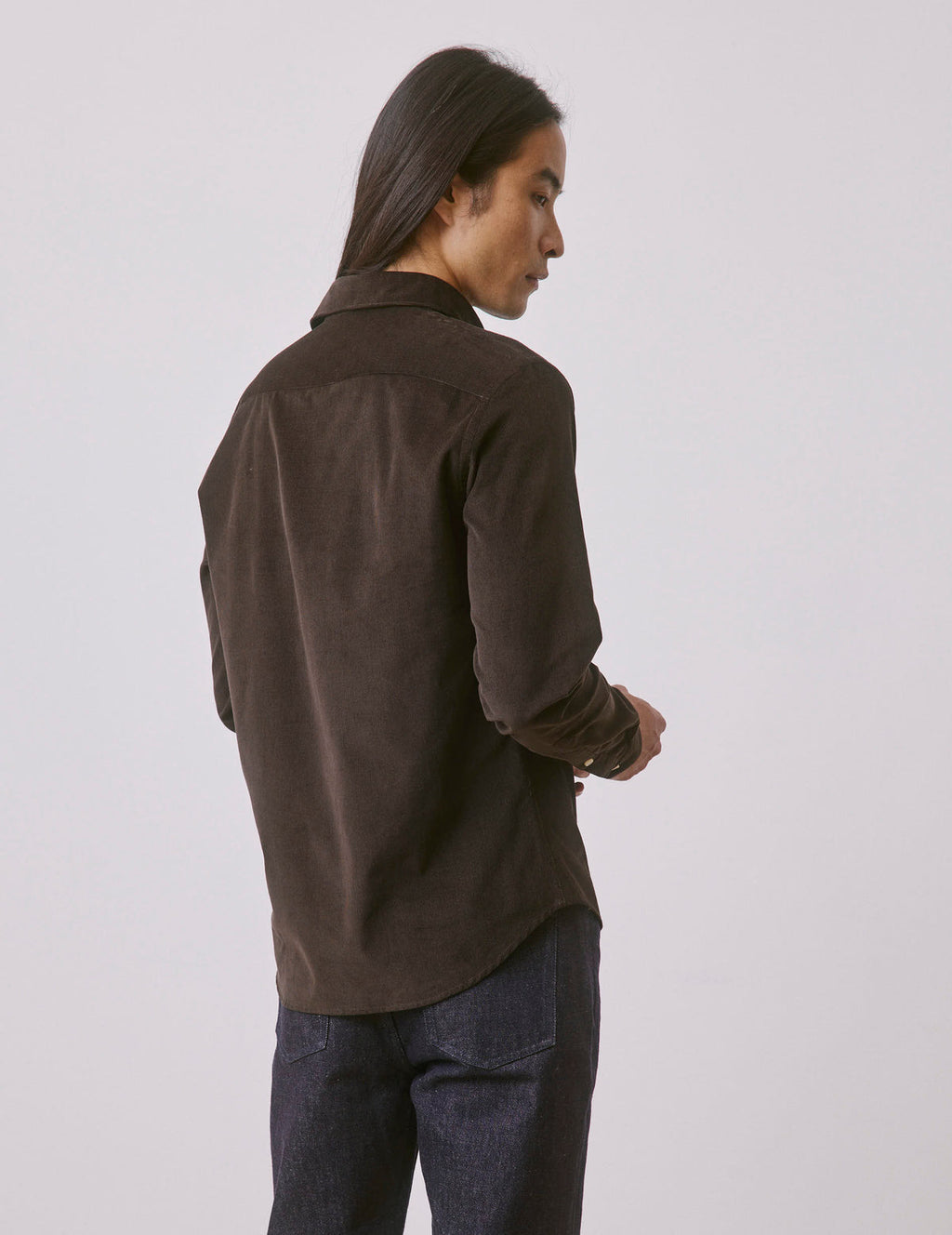 Chemise Auguste en velours marron