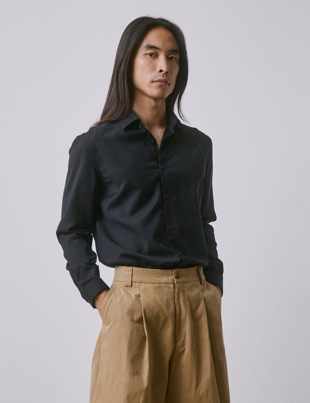 Chemise Auguste en laine vierge noire