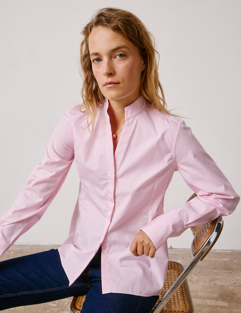 Chemise Carlita rayée rose