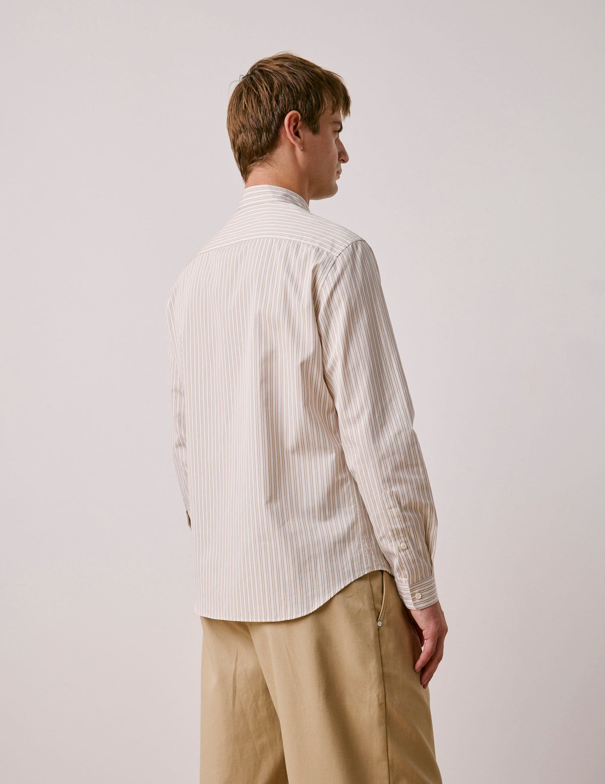 Chemise Carl rayée beige