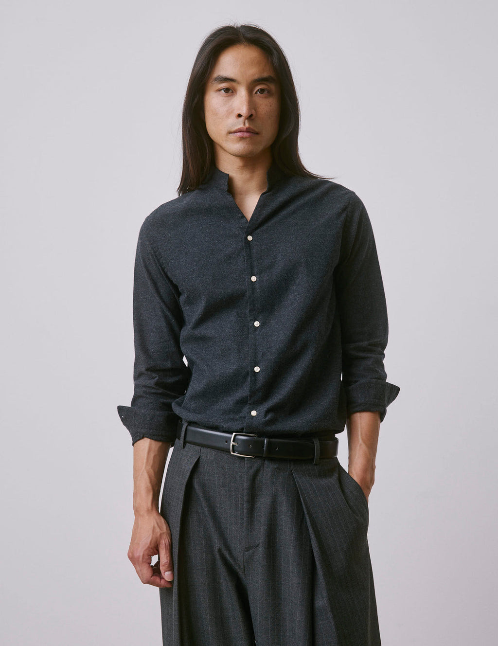 Chemise Carl en flanelle et cachemire gris