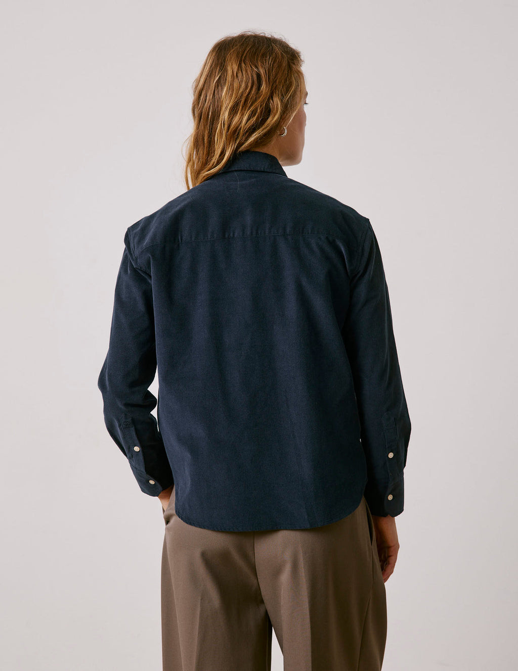 Chemise Charlotte en velours bleu marine