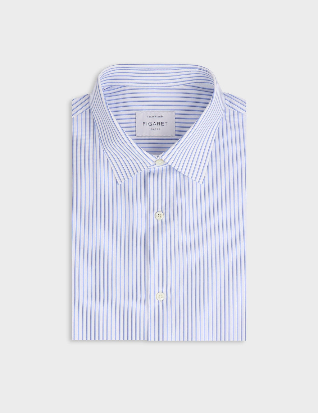 Chemise ajustée rayée bleue