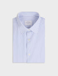 Chemise ajustée rayée bleue